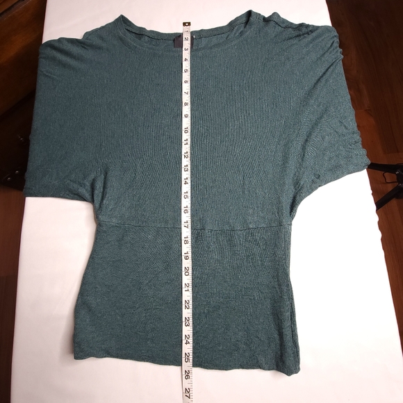 Heather B Women's P Tunic Blouse Balloon Sleeve Green - Picture 8 of 8